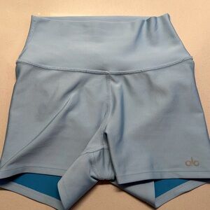 ALO Yoga Women's Sky Blue High-Waist Shorts